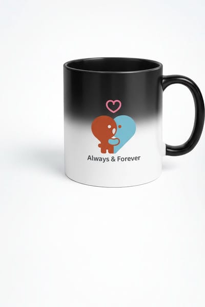 Magic Mok Always & Forever Liefde Koppel - Hittegevoelige Kleurveranderende Cadeau Mok