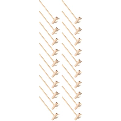 20 Pièces Mini Râteau de Jardin Zen en Bois à 4 Dents en Forme de T Accessoires de Jardin Zen pour Décoration de Maison et de Bureau