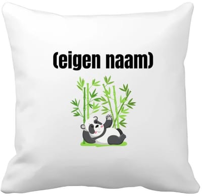 Akyol - liggende panda en bamboe met eigen naam Kussen hoes - Panda - panda liefhebbers - iemand die houdt van panda's - verjaardag - cadeau - kado - 40 bij 40 cm