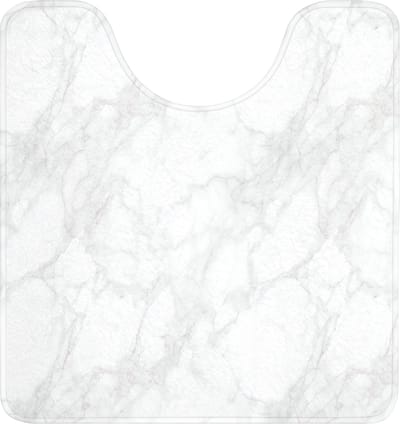 WC mat met uitsparing 55x60 cm - Antislip - Minimalistisch - Wit - Grijze aders - Toiletmat met uitsnijding - Vloermat - Douchemat - Toilet tapijt - Toiletmatten