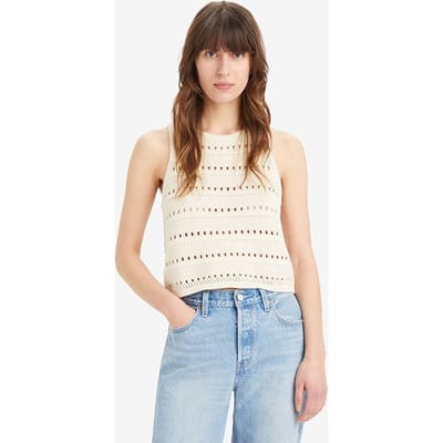 Levi's Superbloom Tank Top Beige Maat: XS | Mouwloze Tops Outlet | Dames | Beige