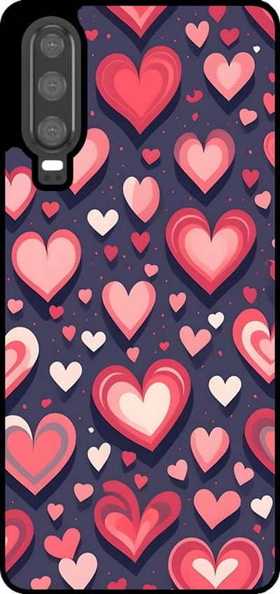 Smartphonica Telefoonhoesje Geschikt voor Huawei P30 met Hartjes Opdruk - TPU Backcover Case With Heart Design geschikt voor Huawei P30