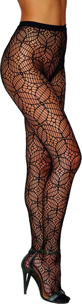 Novelty Pantyhose Diamond - One Size - Black