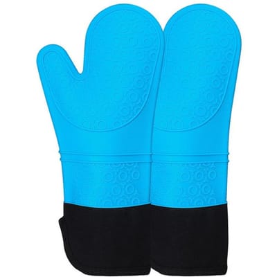 1 st. Geïsoleerde ovenwanten Siliconen hittebestendige handschoenen Ovenwanten Magnetron Oven Bakgereedschap Huishoudelijke keuken Bar Bakgerei blue