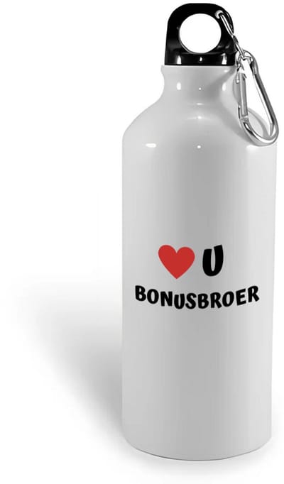 Hacebo® - love u bonusbroer waterfles - Broer - de liefste broer - verjaardag - cadeautje voor broer - broer artikelen - kado - geschenk - water fles - 400ML
