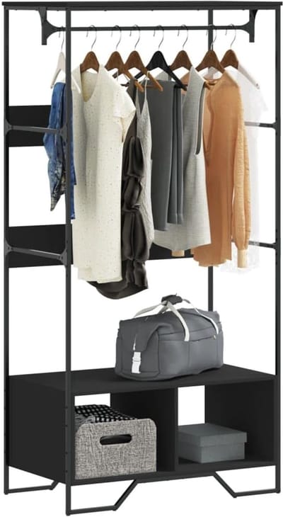 Kledingkast - Garderobekast Opbergkast - Kleding Opbergen - Compact Ontwerp - 90x50x180 cm - Zwart