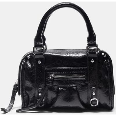 Stradivarius Bowling schoudertas met leereffect  Zwart OS