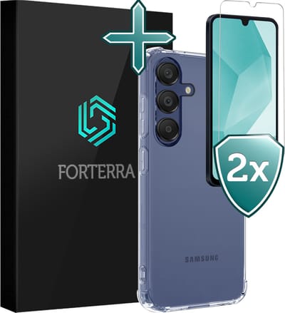 Hoesje Met Screenprotector - 2 stuks - Geschikt voor Samsung Galaxy A16 - Sterk & Shockproof - Back Cover - Siliconen Case - Telefoon Hoes - Shock Proof - Transparant