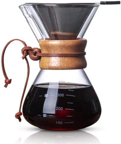 Dailygoody - Koffiezetapparaat - Koffiedruppelaar - Dubbel filter - 400 ml - Koffie karaf - Handmatig - Geschikt voor thuisgebruik