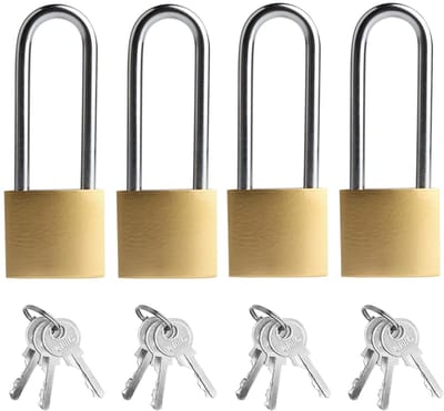 Dailygoods- Hangslot Zwaar Belastbaar - Hangsloten met Sleutels - Lange Beugel - Veiligheidsslot Buiten - Roestbestendig - Hoogwaardig Materiaal