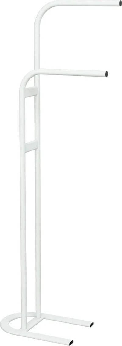 Handdoekrek Staand - 2 Rails - Handdoekstang - Handdoekenrek Badkamer - Handdoekhouder Vrijstaand - Metaal - Wit - Design