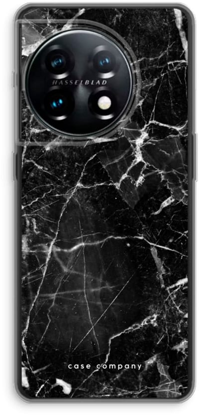 Case Company® - Hoesje geschikt voor OnePlus 11 hoesje - Zwart Marmer - Soft Cover Telefoonhoesje - Bescherming aan alle Kanten en Schermrand