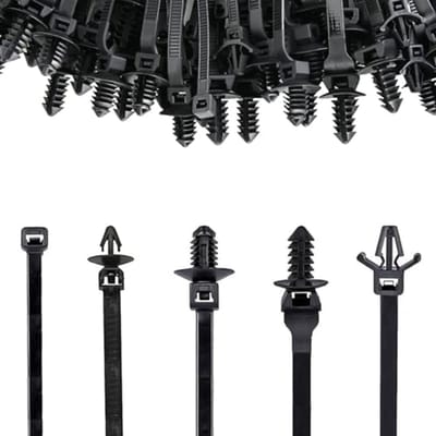Dailygoods- Kabelbinders 160 stuks - Zwarte Ritssluiting - Nylon 66 - Robuust - Herbruikbaar - Voor Auto - Geschikt voor Extreme Temperatuur - Kabelbevestiging