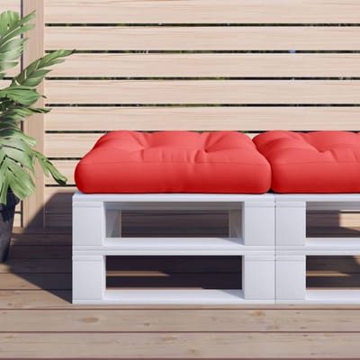 vidaXL - Palletkussen - 60x60x12 - cm - stof - rood