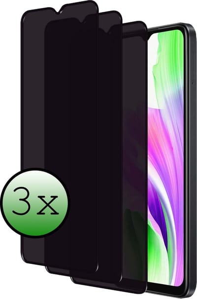 Screenprotector - 3 Stuks Geschikt voor OPPO A18 - Privacy Filter - Beschermglas - Gehard Glas - Tempered Glass - Screen Protector