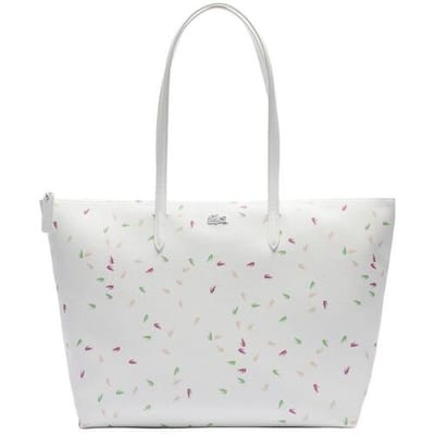 LACOSTE Schoudertas Shopper Shopping Bag Confetti Croc Farine Wit