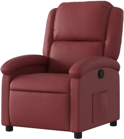 Relaxstoel Kunstleer - Leunstoel Fauteuil - Ontspannen Thuis - Handmatig Verstelbaar - 71 x 865 x 995 cm - Wijnrood