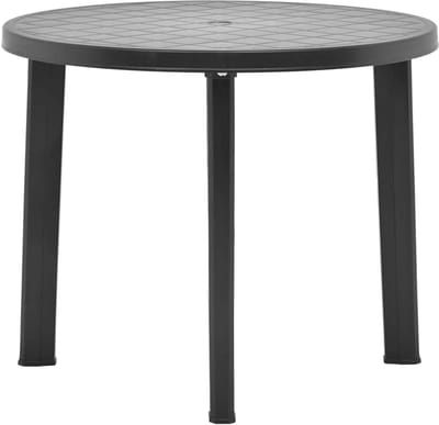 Ronde Antraciete Kunststof Buiten Eettafel 89 cm