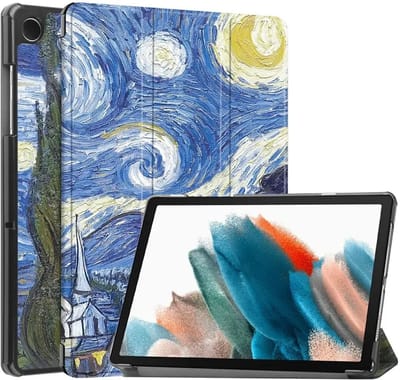 Tablet Hoes Geschikt voor Samsung Galaxy Tab A11 Plus / Tab A9 Plus | Book Case met Standaard | Kunstlederen Beschermhoes | Tri-fold | Sterren Nacht