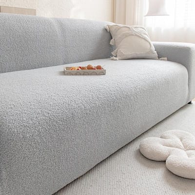 Nieuwe Teddy Fluweel Effen Kleur Bankhoes Waterdicht Kattenkrabbestendig Antislip Universeel voor Alle Seizoenen Allesomvattend 190cm-230cm