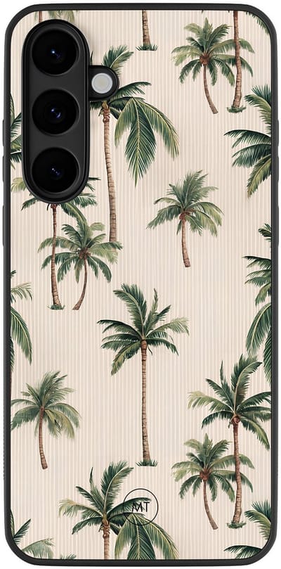 Hoesje geschikt voor Samsung Galaxy S25 FE - Palmbomen print - TPU Hard Case Backcover - Multi - Mooie Telefoonhoesjes
