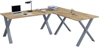 Hoekbureau Computerbureau Hoekbureau Lona 50 X Aluminium Zwart