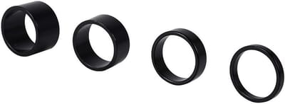 Fiets Handvat Set met Fork Spacer 5 mm, 10 mm, 15 mm, 20 mm voor 28.6 mm Fietsstuur en Voorvork, Zwart