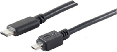 USB Micro B naar USB-C snellaadkabel - USB2.0 - tot 3A / zwart - 1,8 meter