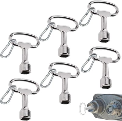 Multifunctionele Vierkante Sleutelset 8mm - 6 Stuks voor Verwarmingssystemen en Apparatuur