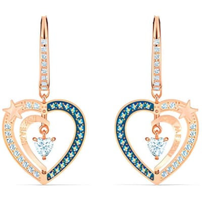 Boucles d'oreilles Cœur Romantique Nuit Étoilée Swarovski Boucles d'oreilles femme Bleu 5484016 Blue beige