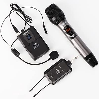 Draadloze Microfoonset met Handheld en Bodypack - Compact, Lichtgewicht en Eenvoudig in Gebruik