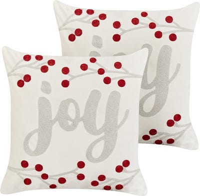PRALINE - Sierkussen set van 2 - Gebroken wit - 45 x 45 cm - Fluweel