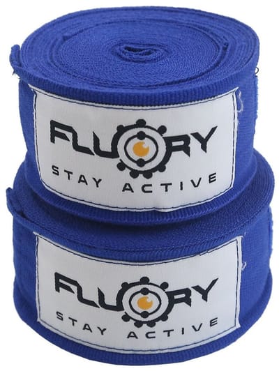 Fluory Boksbandages / Handwraps – Blauw – 400 cm – per Paar -