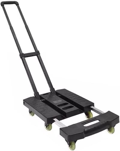 Opvouwbare steekwagen - Draagbare trolley transportkar - Goederen vervoeren - 6-wiel ontwerp - 250 kg draagvermogen - Zwart