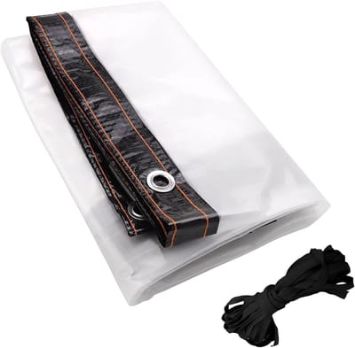 Doorzichtig zeildoek 1-5 x 2-5 m met ogen - Waterdicht doorzichtig polyethyleen zeildoek - Weerbestendig - Voor terras- balkon- prieel- tuinmeubelen - Inclusief touw