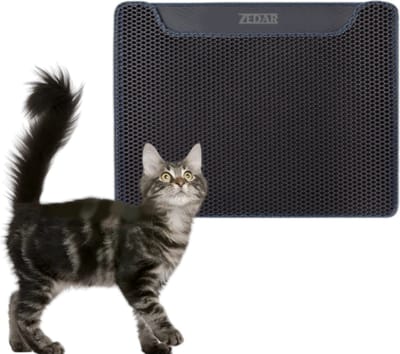 Kattenbakmat - Kattenbakvulling opvangen - Kattenbak mat - 58x43 - Zwart - Zedar