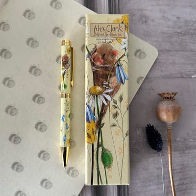 Alex Clark Pen in doosje Muis en Bloemen ~ Fieldmouse and Flowers