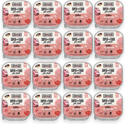 Mac’s Kittenvoer kuipje 97% vlees - Kalkoen, eend en rund 16 x 100g