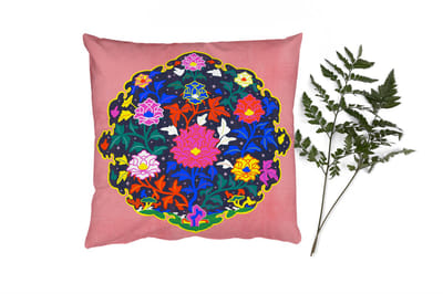 Sierkussens - Kussentjes Woonkamer - 40x40 cm - Bloemenkrans - Regenboog - Design