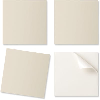 Decoratieve zelfklevende vinyltegels met print, beige kleur, 20x20x20 cm