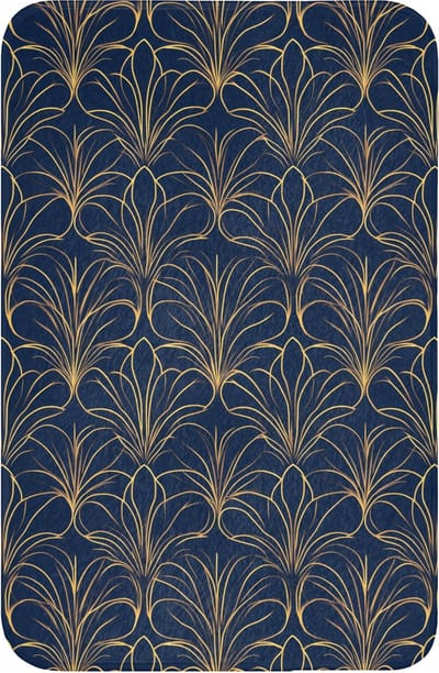 WC mat 40x60 cm - Antislip - Deco - Waaier - Blauw - Toiletmat - Vloermat - Douchemat - Toilet tapijt - Toiletmatten