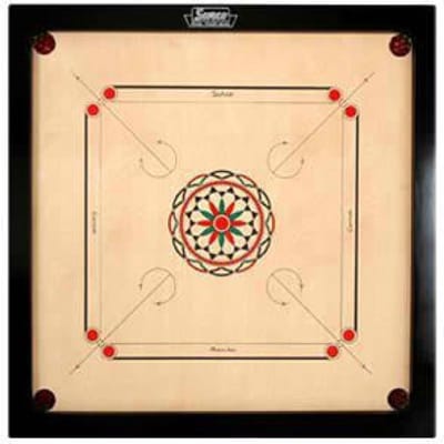 Klassiek Carrom Bord - Tafelspel Munten - Gezellig Spelen - 8 mm Volledige Grootte - 84x84 cm