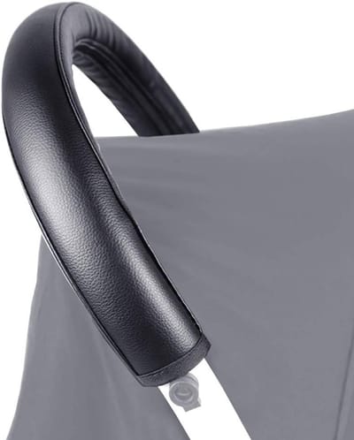 Beschermhoes voor duwstang van kinderwagen, PU materiaal, 51.5 x 12 cm, Zwart, Duwhandvat, Kinderwagenaccessoires, Bescherming
