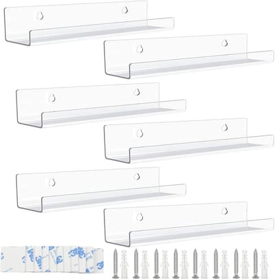 Vinyl Muurbeugel 12 cm - Wandhouder voor Displayplaten en Foto's - Set van 6 Stuks