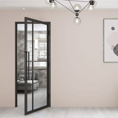 Stalen Scharnierdeur 6-vlaks Helder Glas – Rechts – 2015 x 830 mm