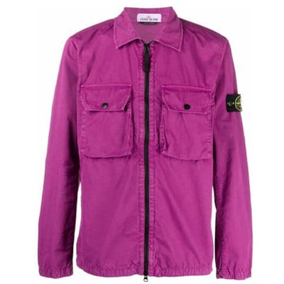 Stone Island Overhemd Paars Heren Tops 7515113WN-V0145 M pink