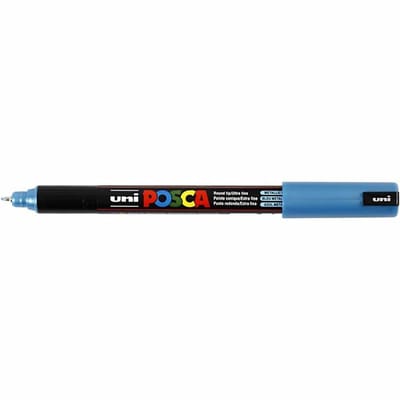Posca Marker, afm PC-1MR, lijndikte 0,7 mm, extra-fijn, metallic blauw, 1 stuk