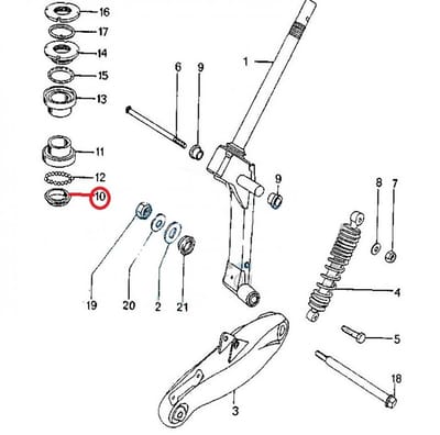 Cuvette inf colonne direction pour scooter Peugeot 50 speedfight Neuf