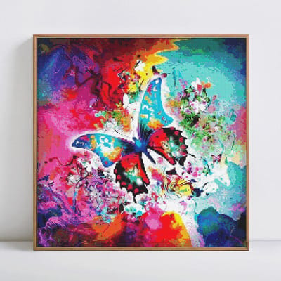 5D bricolage plein rond Animal papillon diamant peinture broderie vente diamant mosaïque photo 30x30 blue