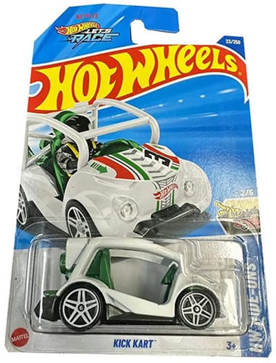 HOT WHEELS KICK KART WHITE 23/250 (1:64) HW RIDE ONS NETFLIX RACE 2/5 LONG CARD